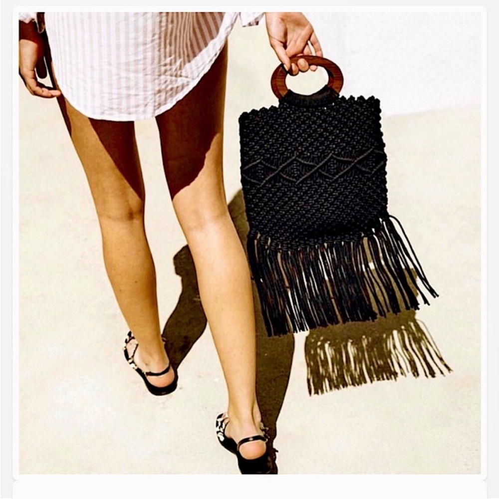 Nwot Danielle Nicole Macrame Handbag - image 1